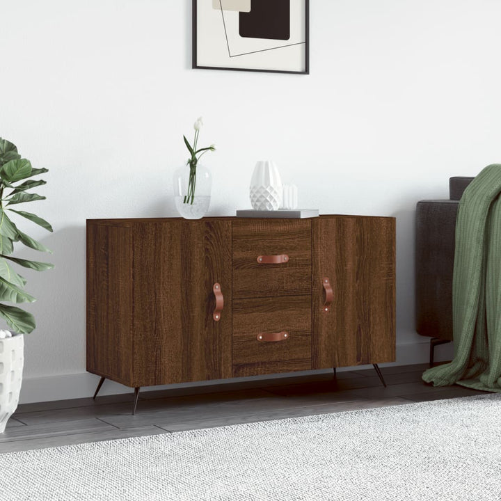 skænk 100x36x60 cm konstrueret træ brun egetræsfarve