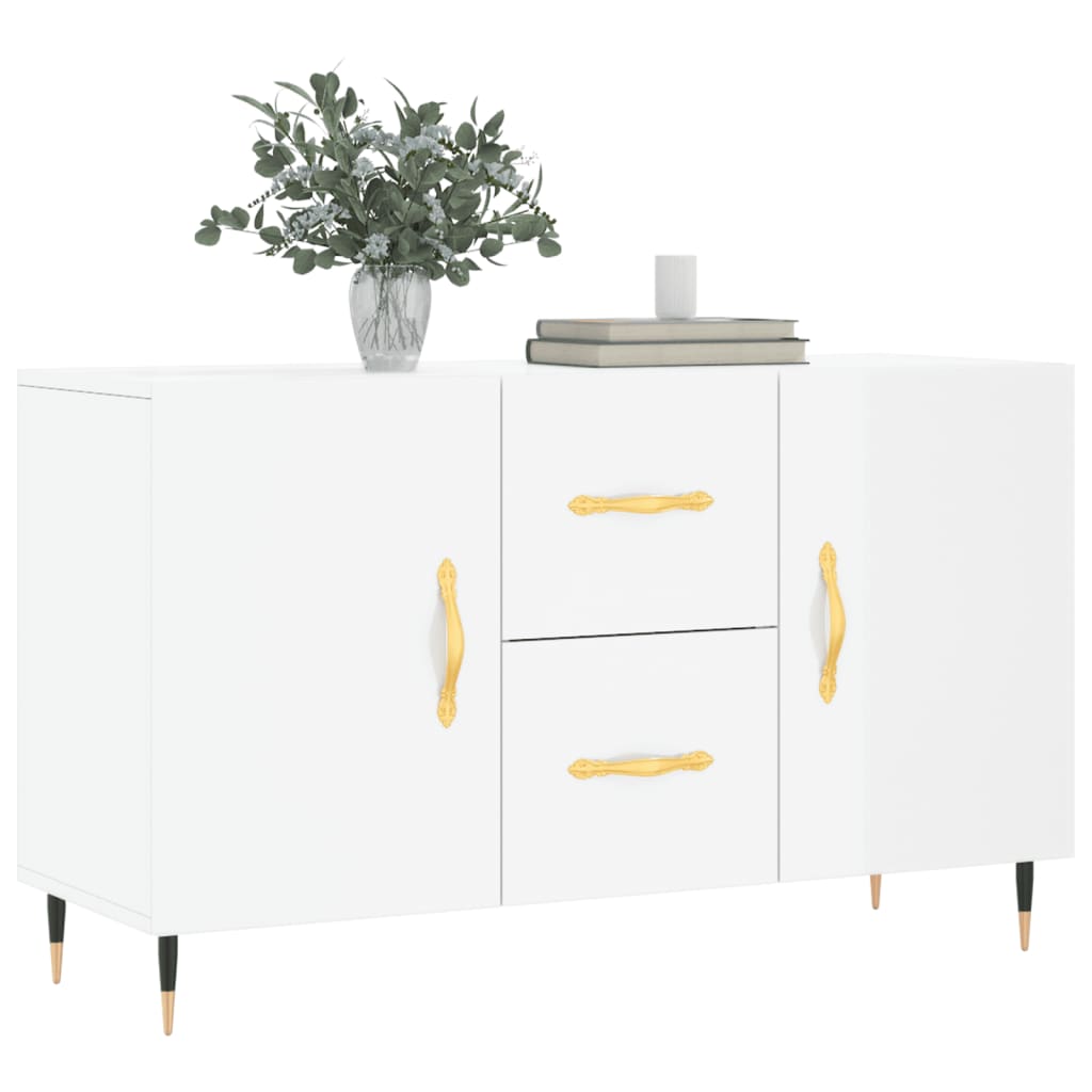 skænk 100x36x60 cm konstrueret træ hvid højglans