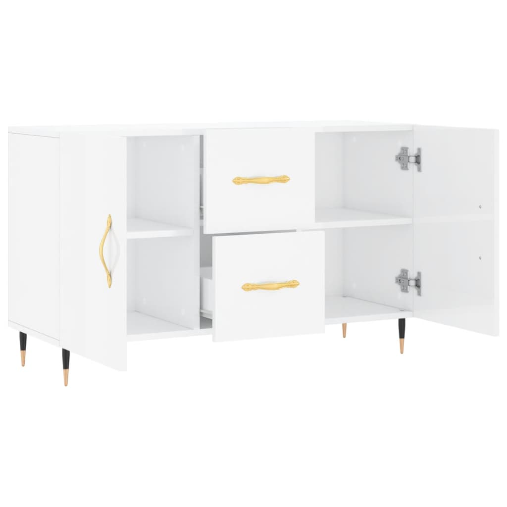 skænk 100x36x60 cm konstrueret træ hvid højglans