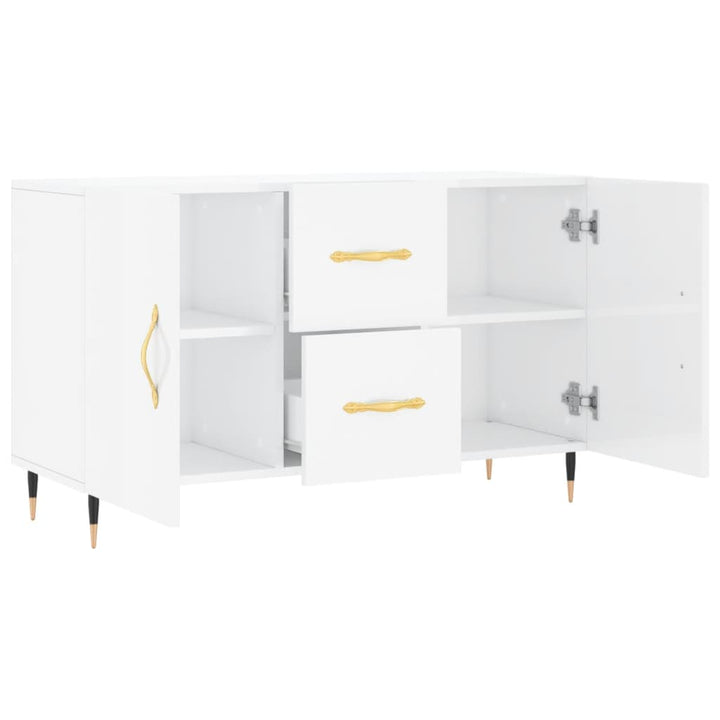 skænk 100x36x60 cm konstrueret træ hvid højglans