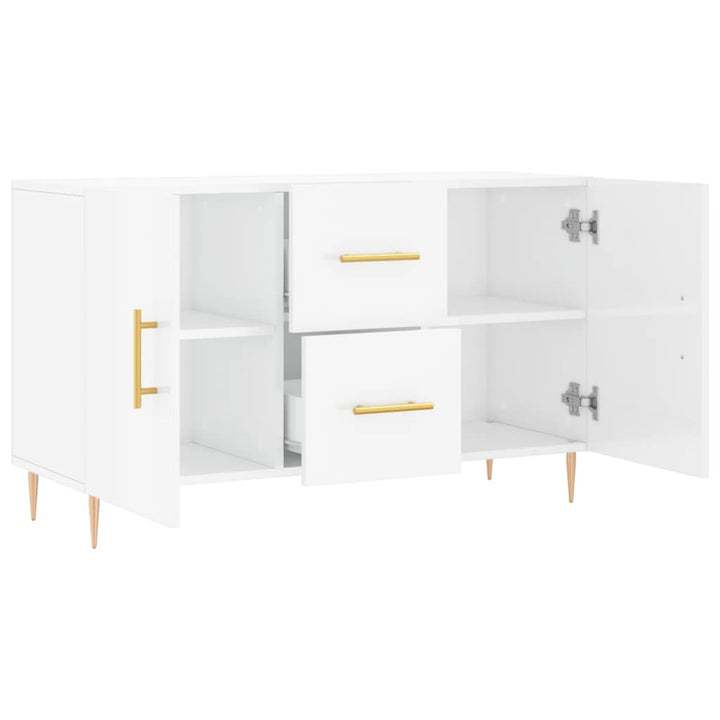 skænk 100x36x60 cm konstrueret træ hvid højglans