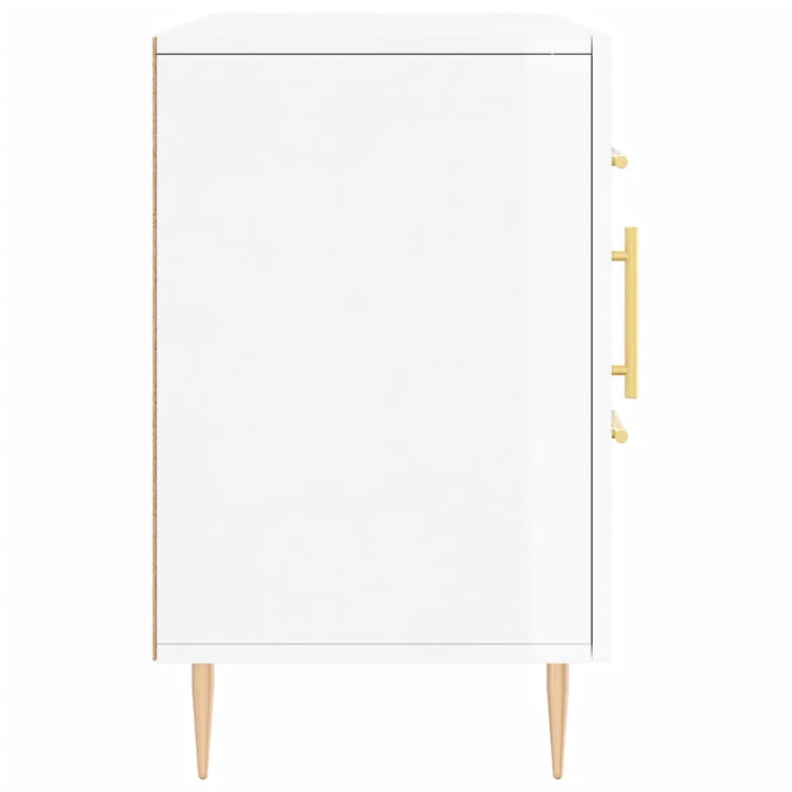 skænk 100x36x60 cm konstrueret træ hvid højglans
