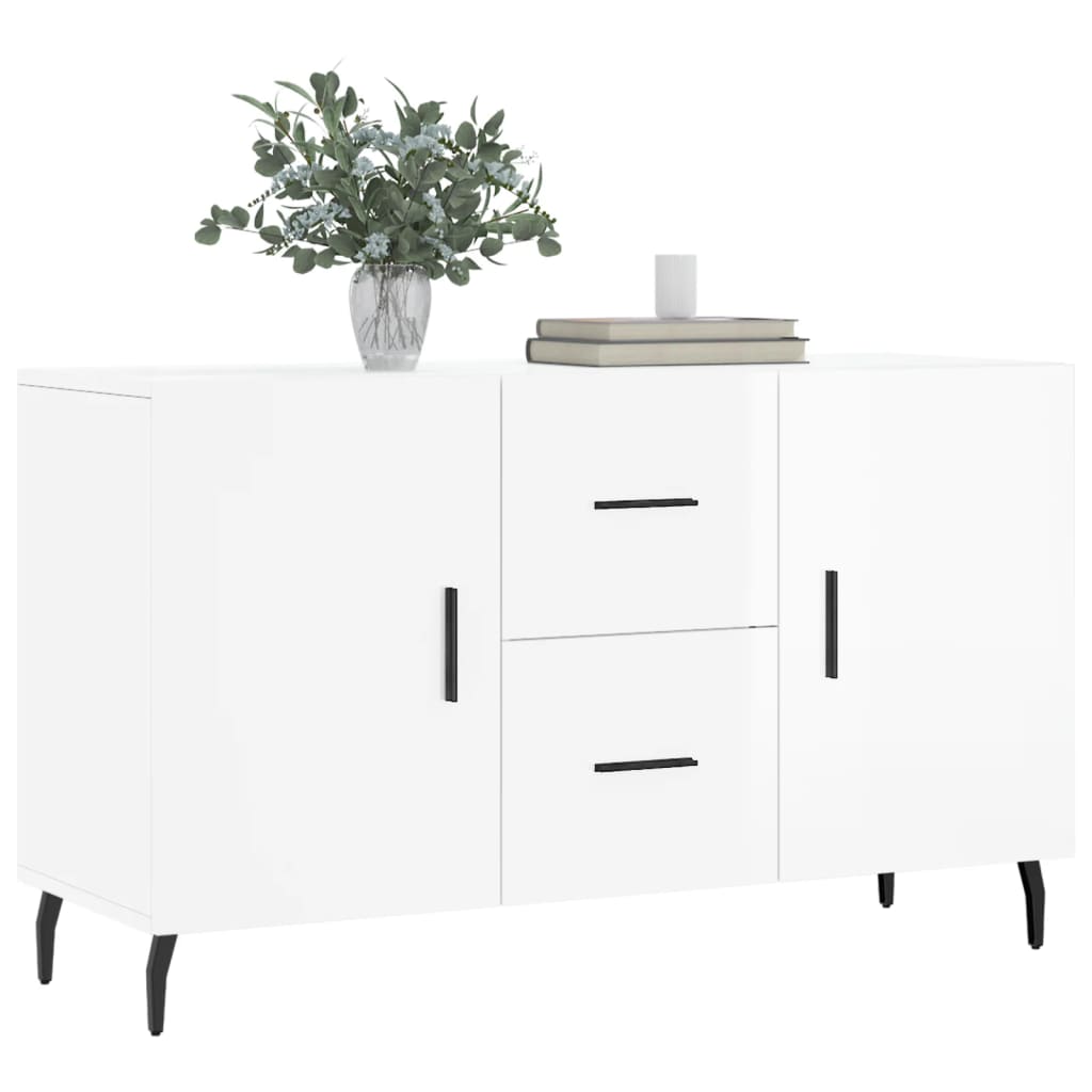 skænk 100x36x60 cm konstrueret træ hvid højglans