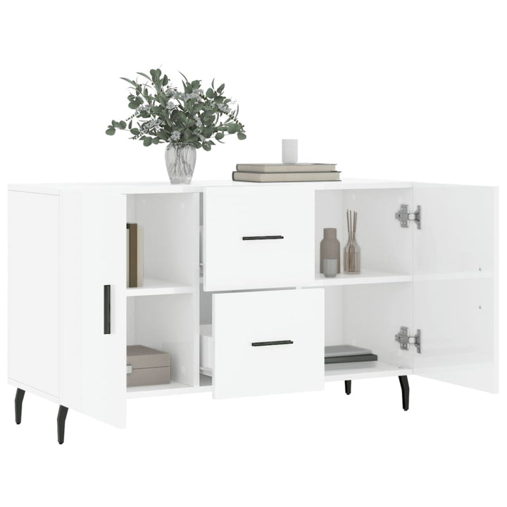skænk 100x36x60 cm konstrueret træ hvid højglans