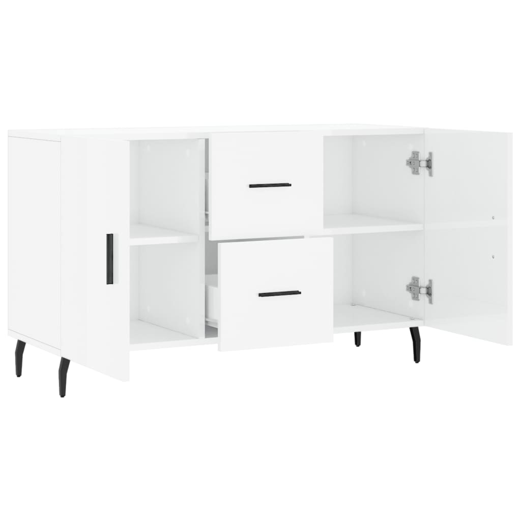 skænk 100x36x60 cm konstrueret træ hvid højglans
