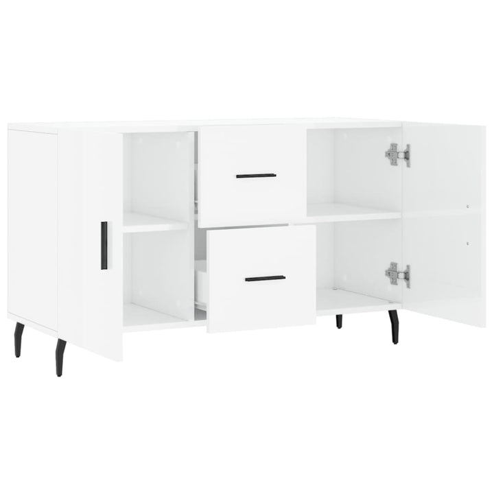 skænk 100x36x60 cm konstrueret træ hvid højglans