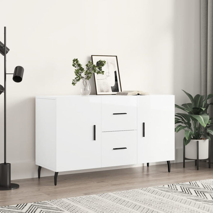 skænk 100x36x60 cm konstrueret træ hvid højglans