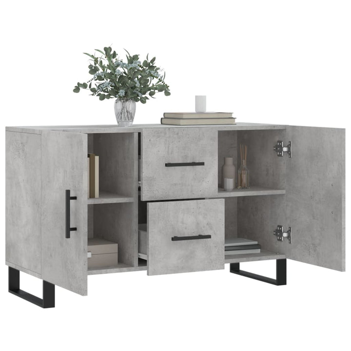 skænk 100x36x60 cm konstrueret træ betongrå