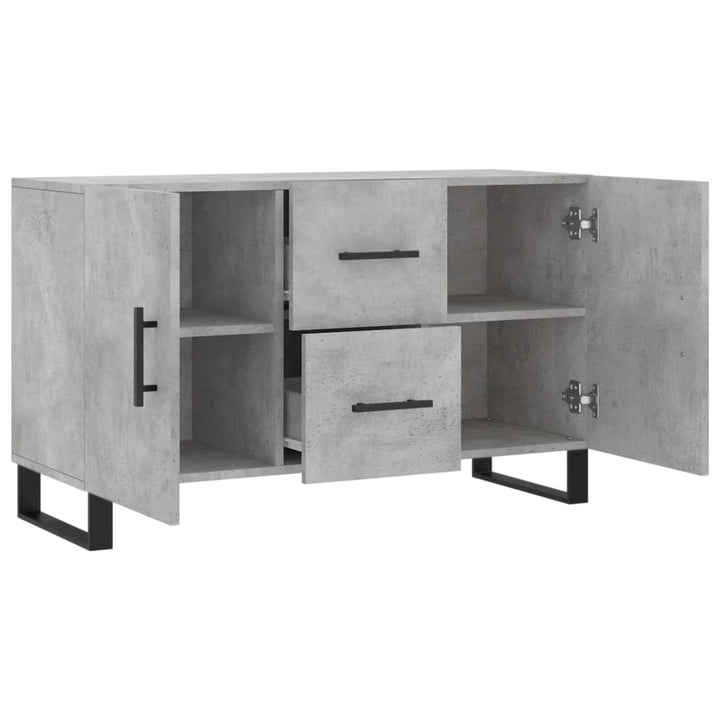skænk 100x36x60 cm konstrueret træ betongrå