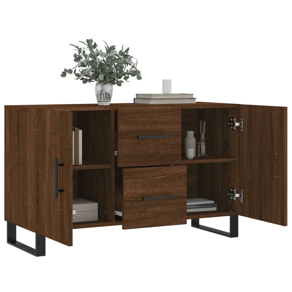 skænk 100x36x60 cm konstrueret træ brun egetræsfarve
