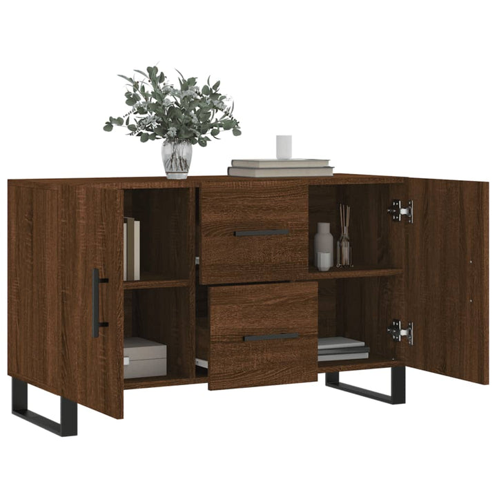 skænk 100x36x60 cm konstrueret træ brun egetræsfarve