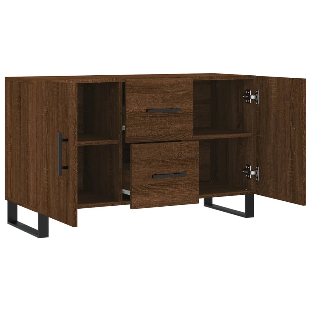 skænk 100x36x60 cm konstrueret træ brun egetræsfarve