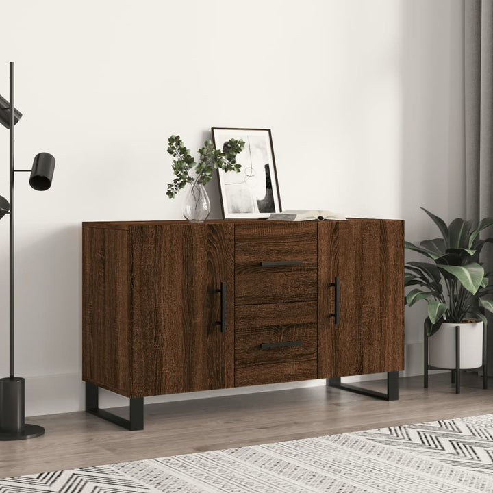 skænk 100x36x60 cm konstrueret træ brun egetræsfarve
