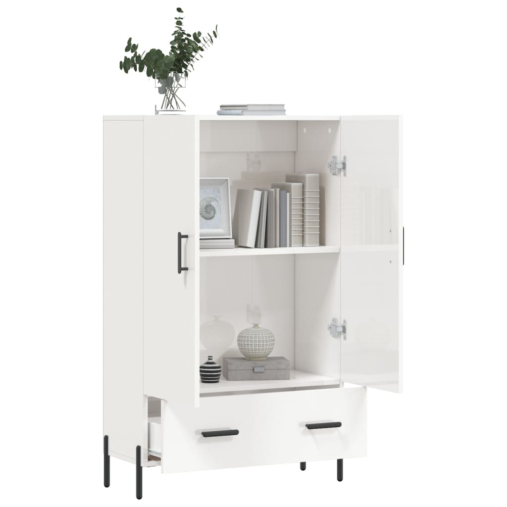 skab 69,5x31x115 cm konstrueret træ hvid højglans