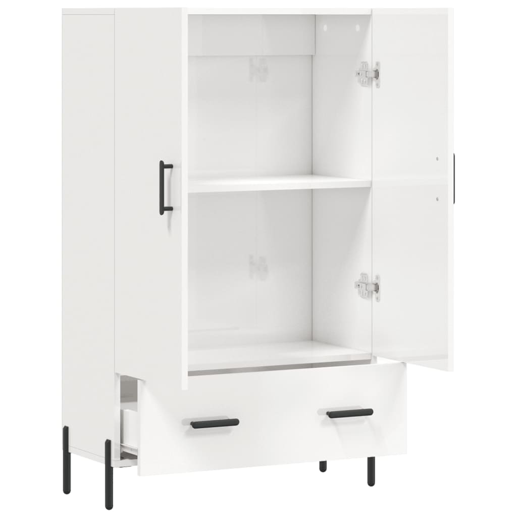 skab 69,5x31x115 cm konstrueret træ hvid højglans