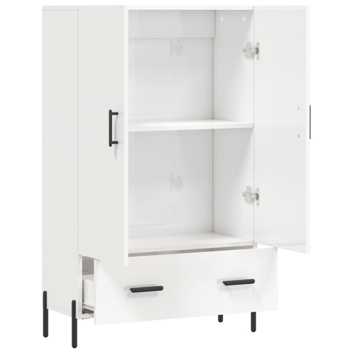 skab 69,5x31x115 cm konstrueret træ hvid højglans
