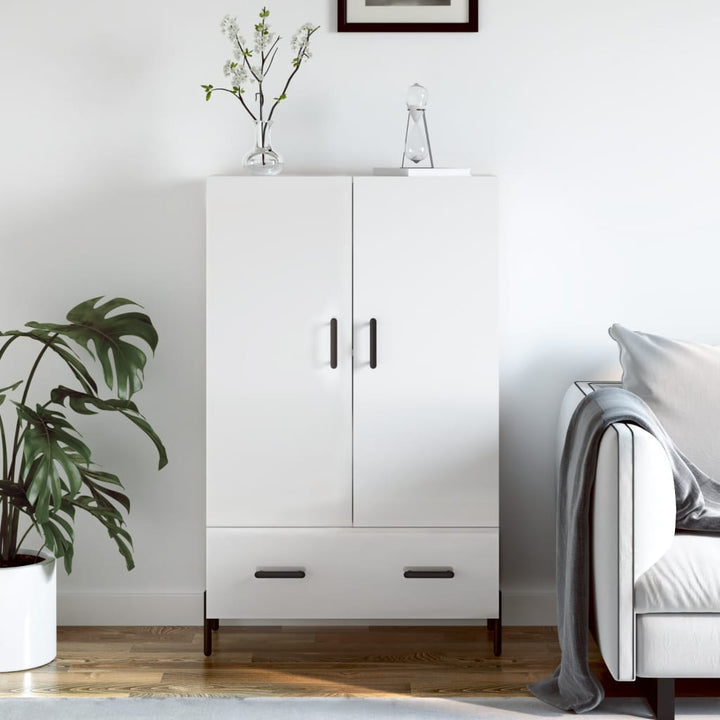 skab 69,5x31x115 cm konstrueret træ hvid højglans