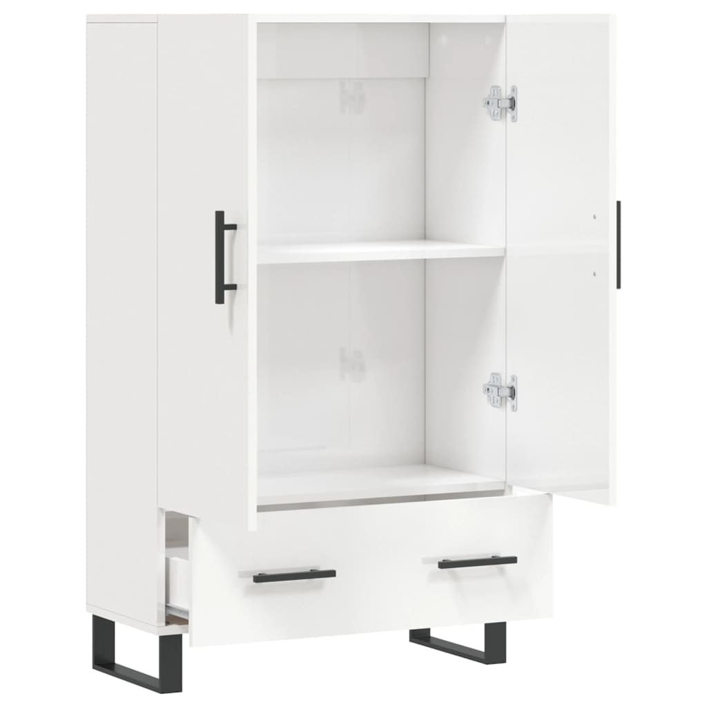 skab 69,5x31x115 cm konstrueret træ hvid højglans