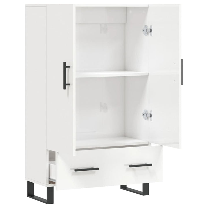 skab 69,5x31x115 cm konstrueret træ hvid højglans