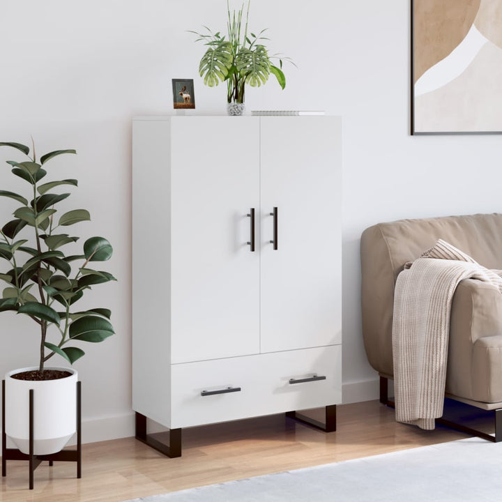 skab 69,5x31x115 cm konstrueret træ hvid højglans