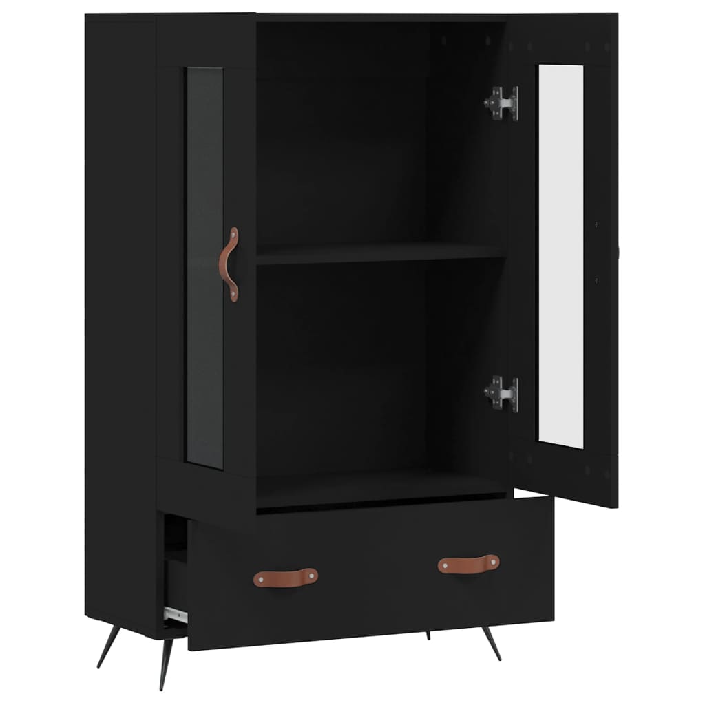 skab 69,5x31x115 cm konstrueret træ sort