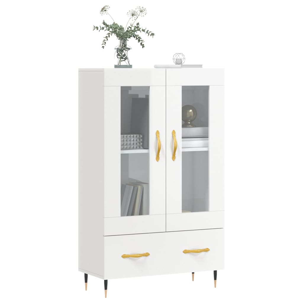 skab 69,5x31x115 cm konstrueret træ hvid højglans