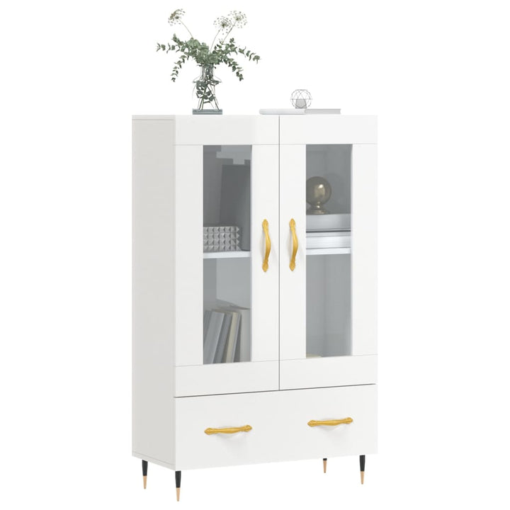 skab 69,5x31x115 cm konstrueret træ hvid højglans
