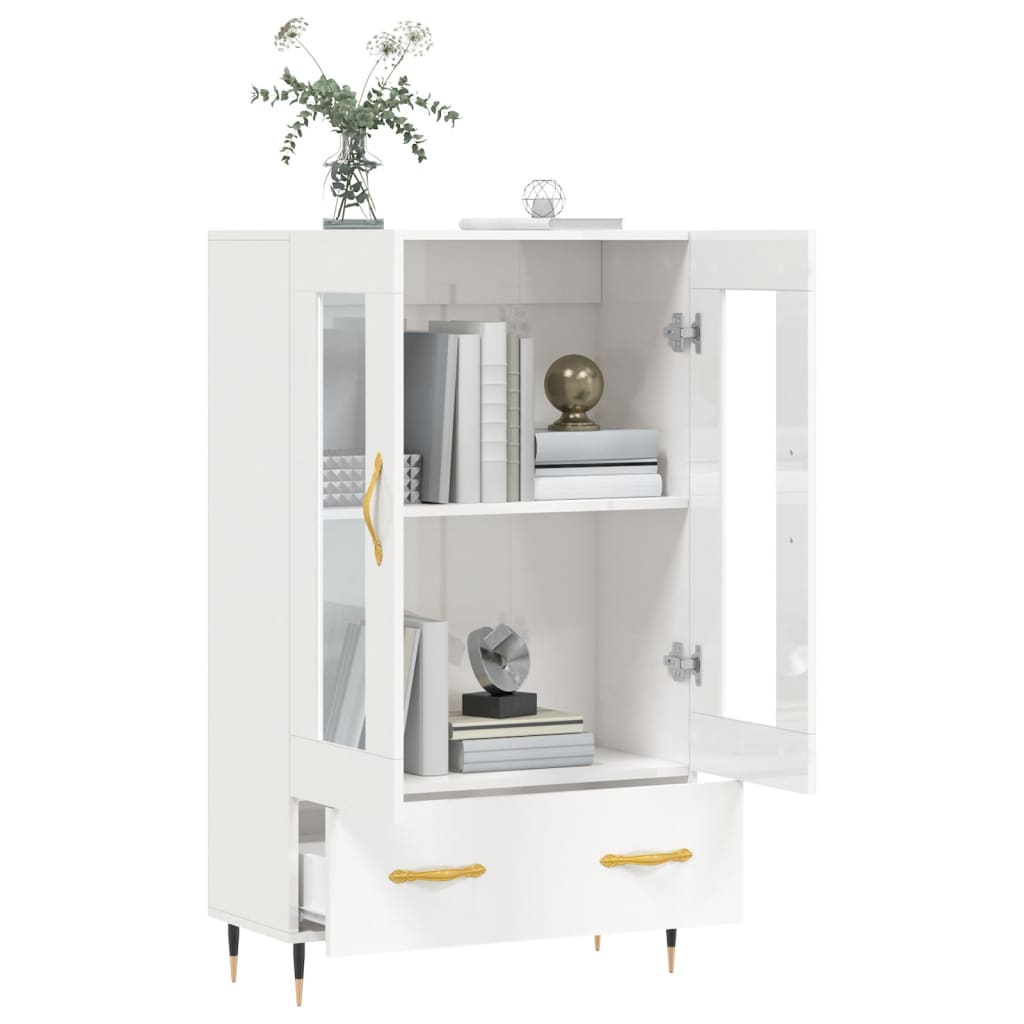 skab 69,5x31x115 cm konstrueret træ hvid højglans