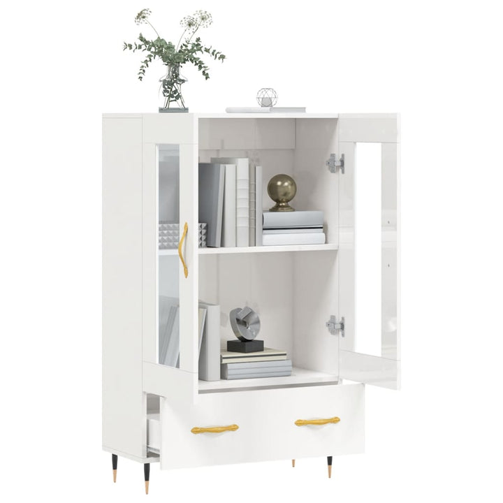 skab 69,5x31x115 cm konstrueret træ hvid højglans
