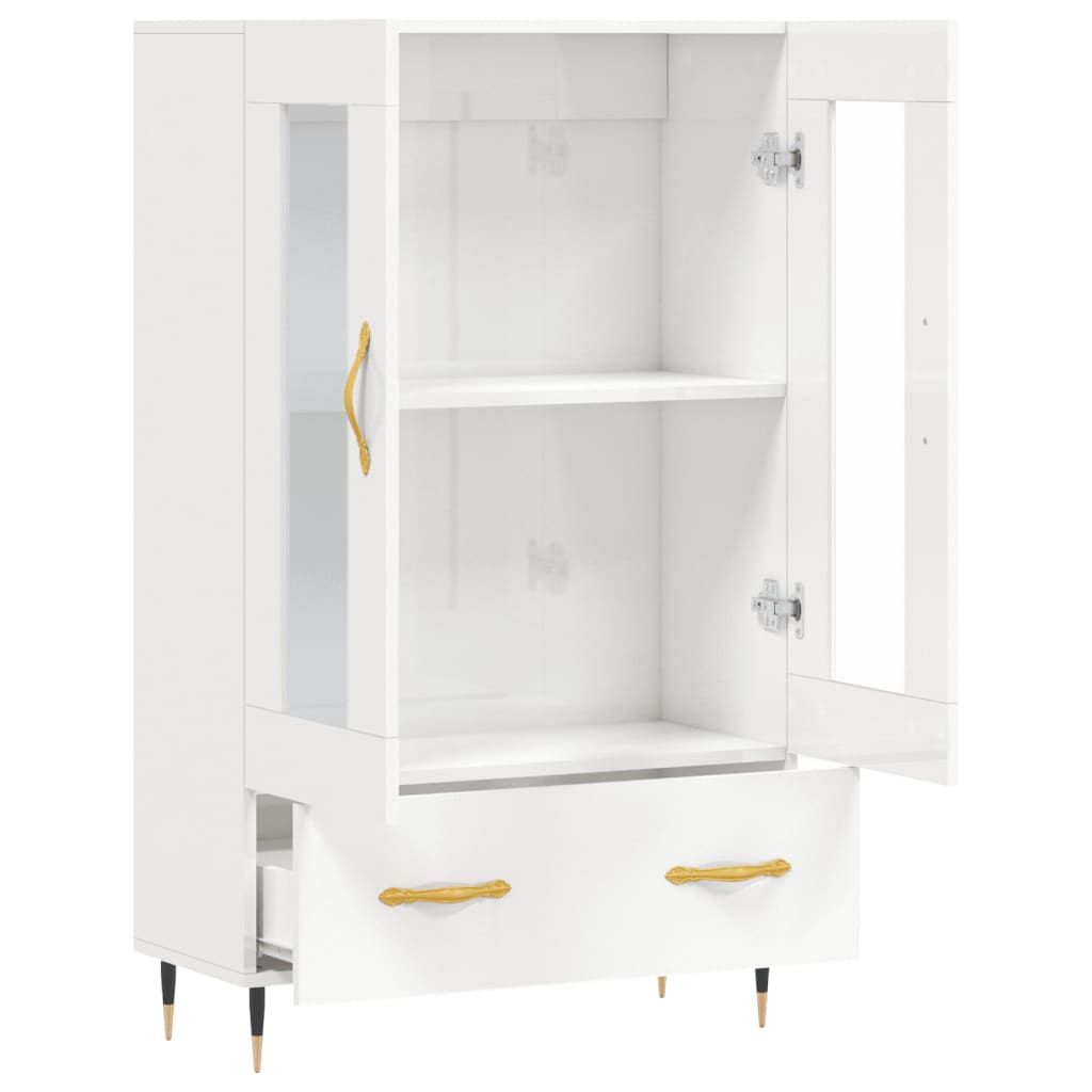 skab 69,5x31x115 cm konstrueret træ hvid højglans