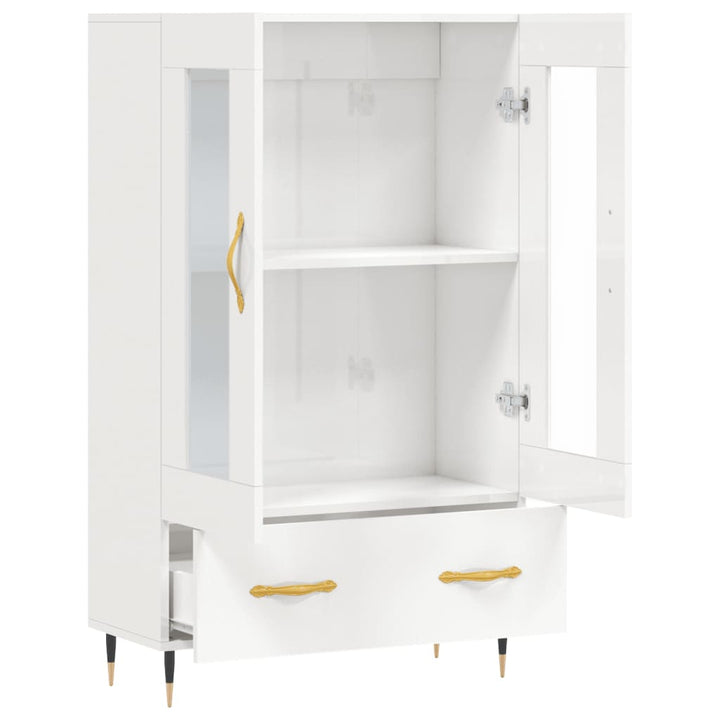 skab 69,5x31x115 cm konstrueret træ hvid højglans