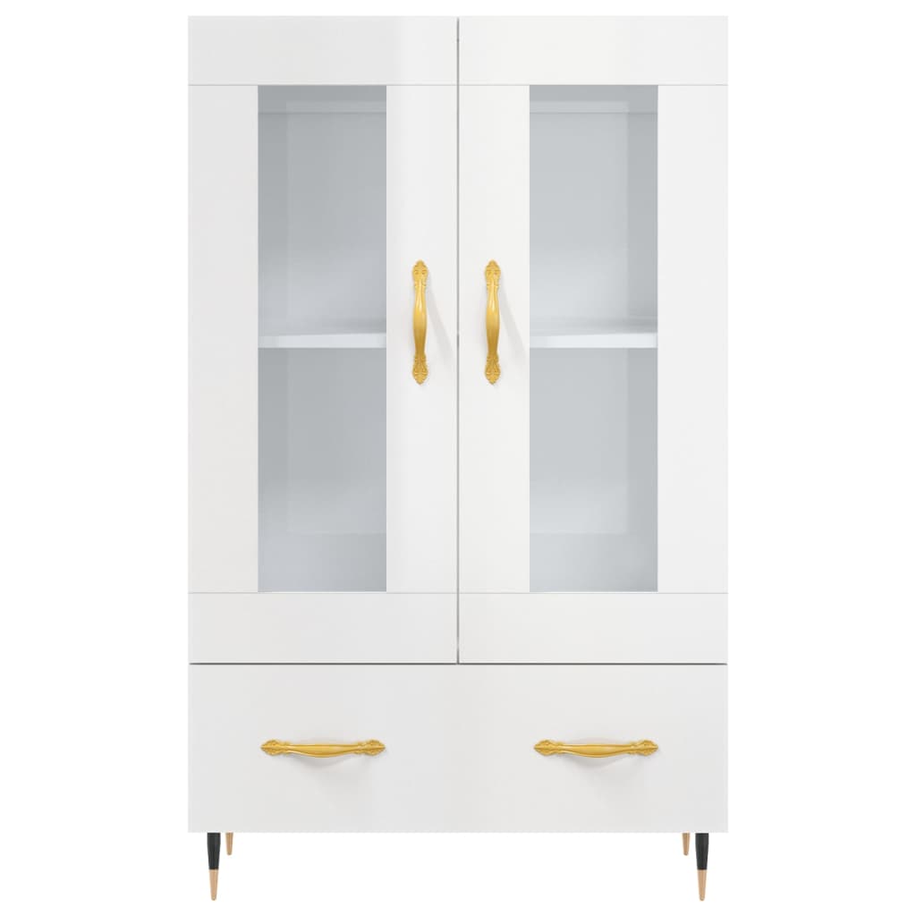 skab 69,5x31x115 cm konstrueret træ hvid højglans