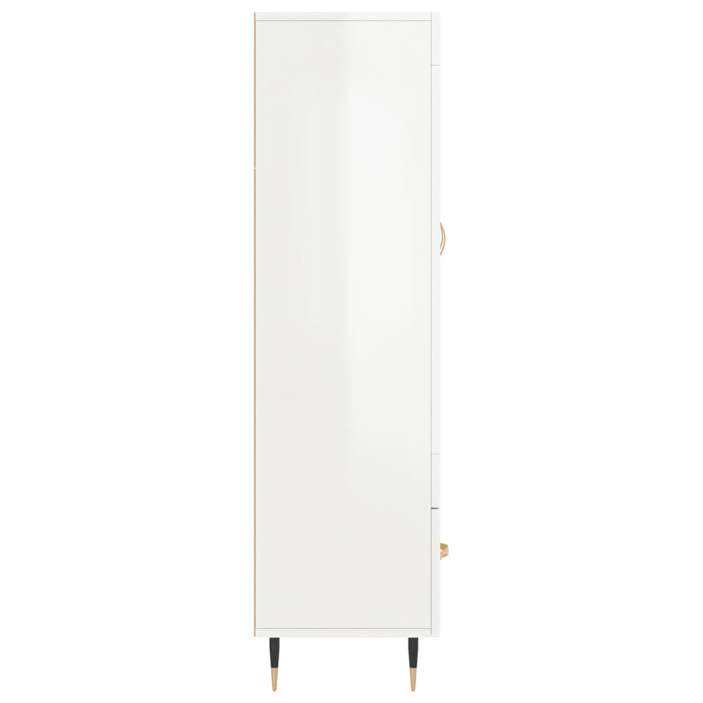 skab 69,5x31x115 cm konstrueret træ hvid højglans