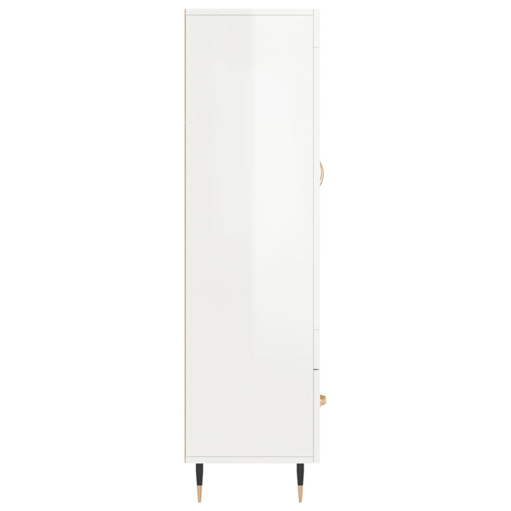 skab 69,5x31x115 cm konstrueret træ hvid højglans
