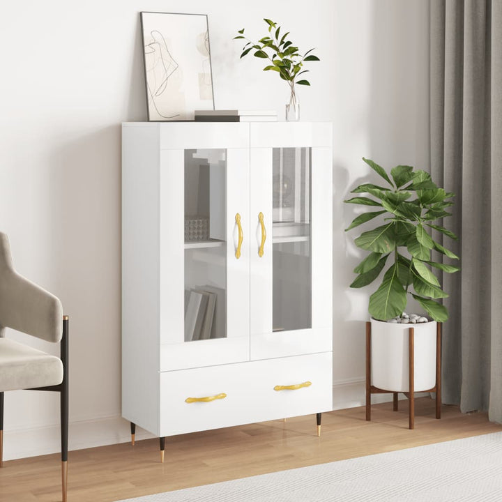 skab 69,5x31x115 cm konstrueret træ hvid højglans