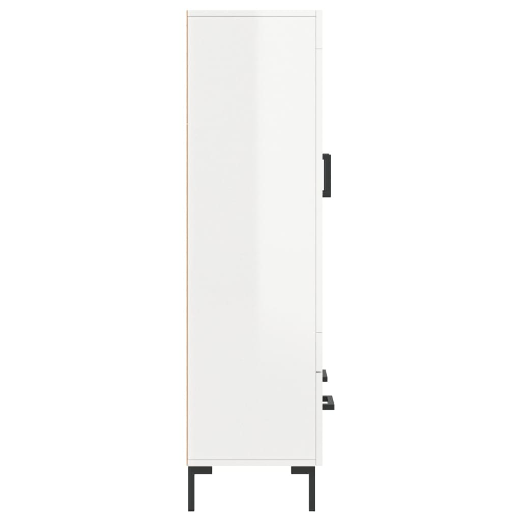 skab 69,5x31x115 cm konstrueret træ hvid højglans