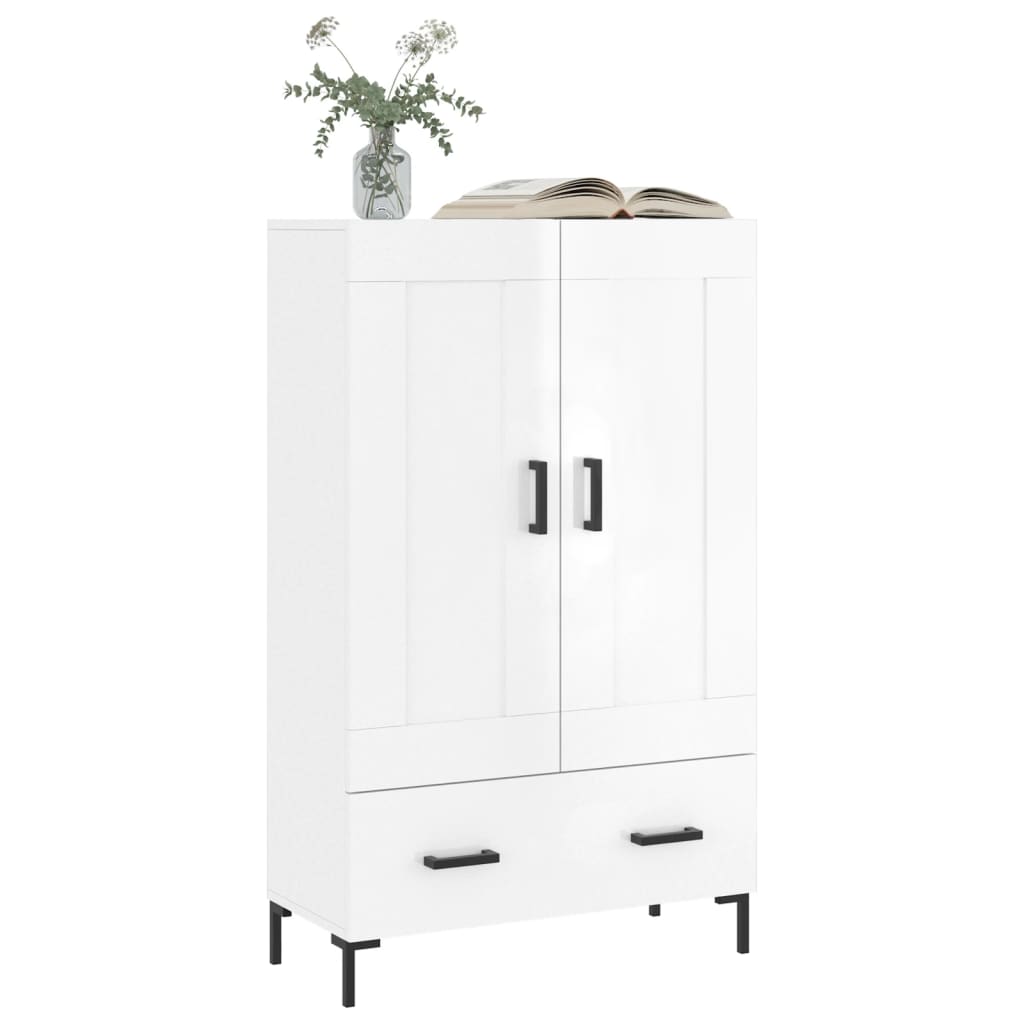 skab 69,5x31x115 cm konstrueret træ hvid højglans