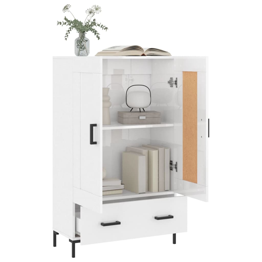 skab 69,5x31x115 cm konstrueret træ hvid højglans