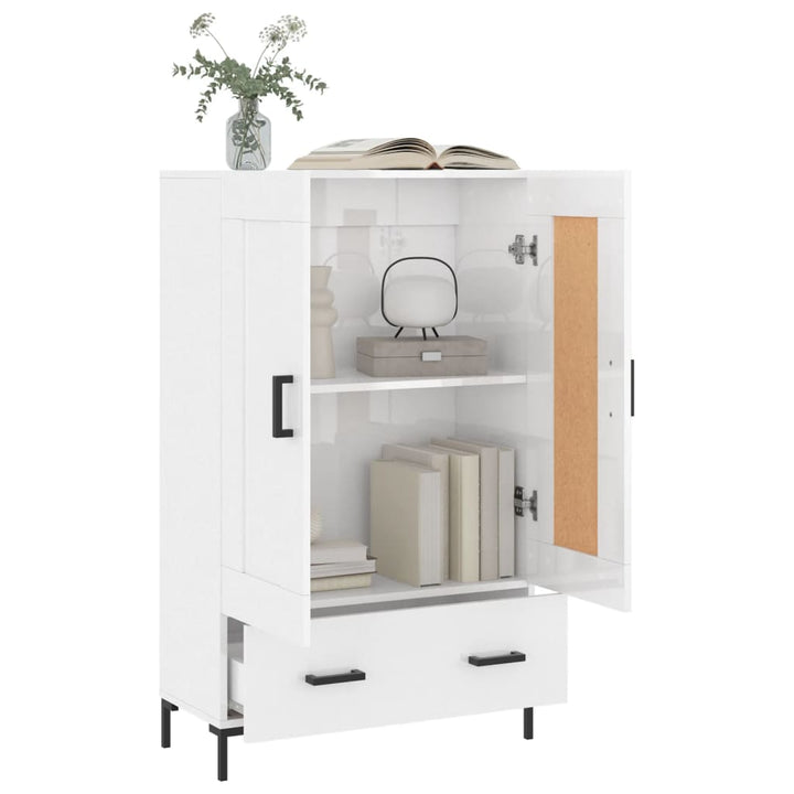 skab 69,5x31x115 cm konstrueret træ hvid højglans