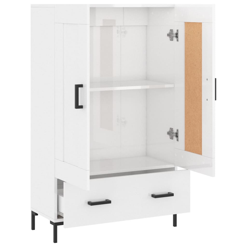 skab 69,5x31x115 cm konstrueret træ hvid højglans