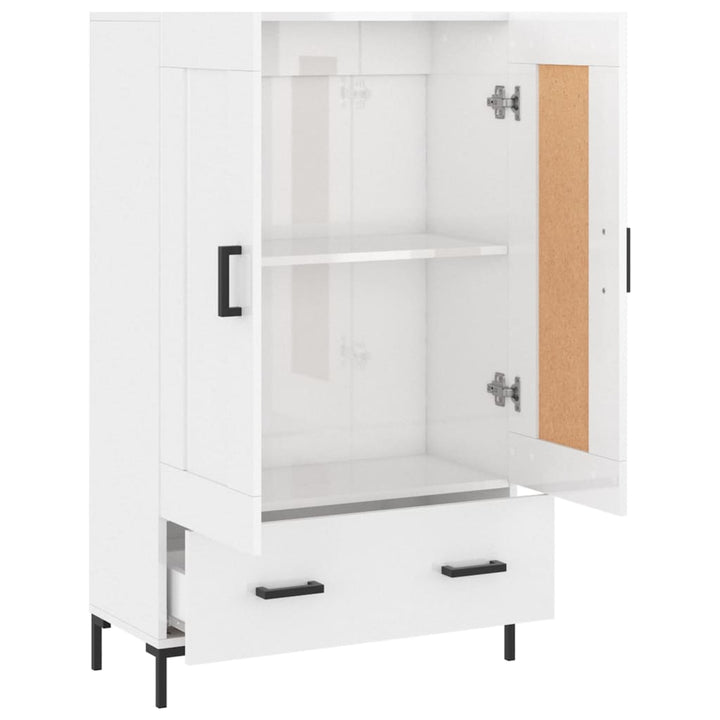 skab 69,5x31x115 cm konstrueret træ hvid højglans