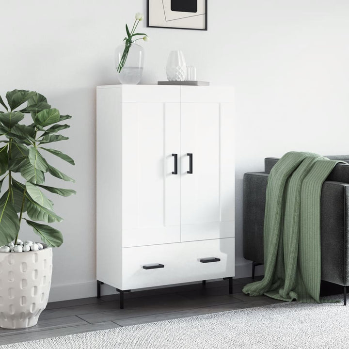 skab 69,5x31x115 cm konstrueret træ hvid højglans