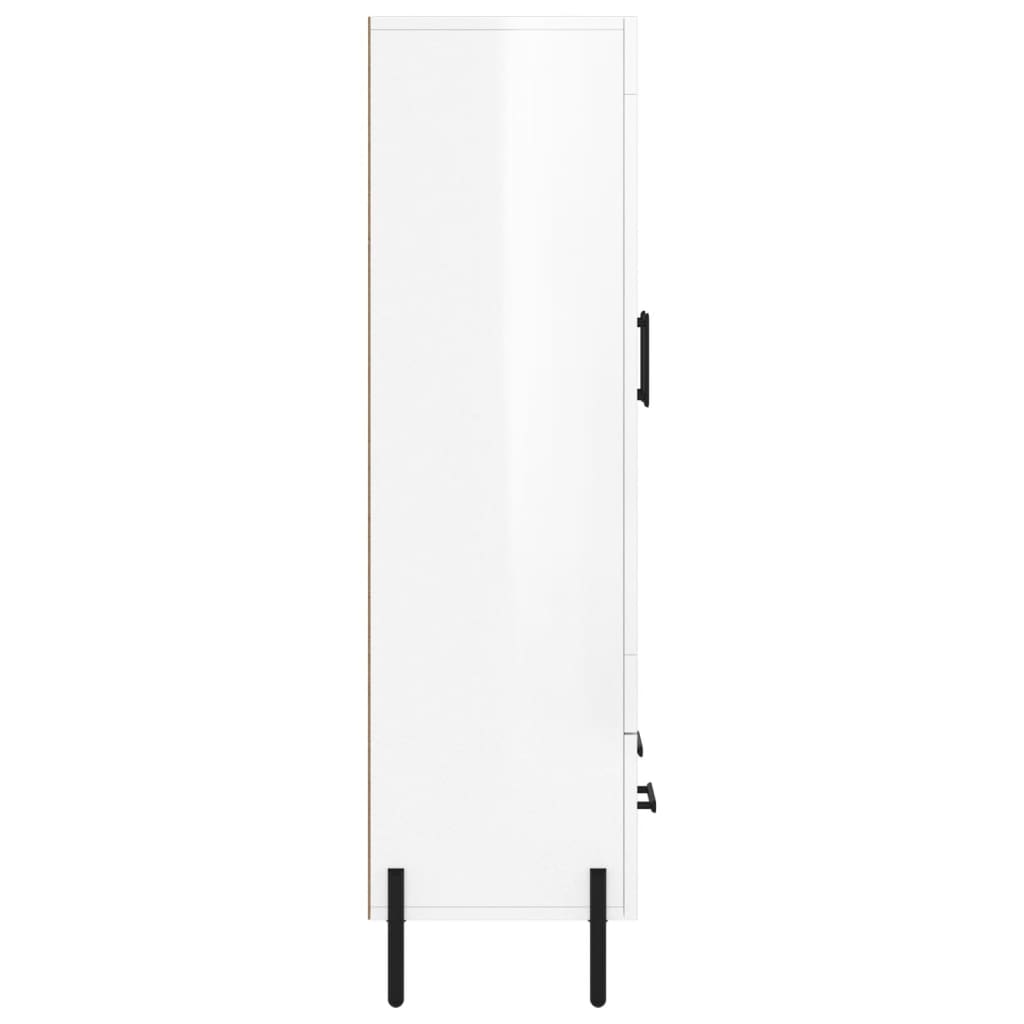 skab 69,5x31x115 cm konstrueret træ hvid højglans