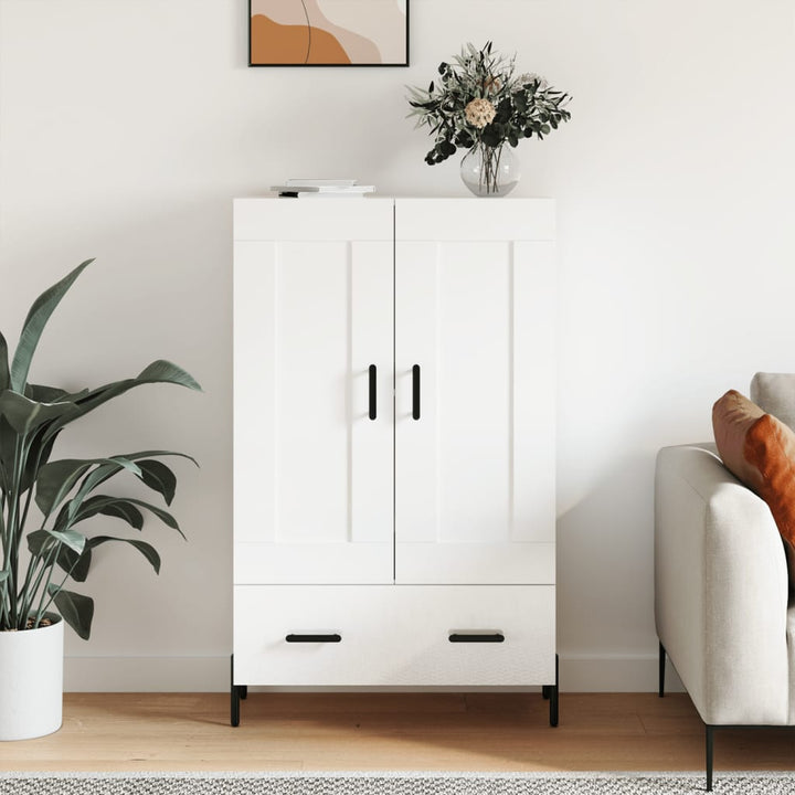 skab 69,5x31x115 cm konstrueret træ hvid højglans