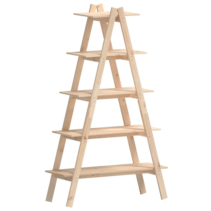 A-formet reol med 5 hylder 110x40x180,5 cm massivt fyrretræ