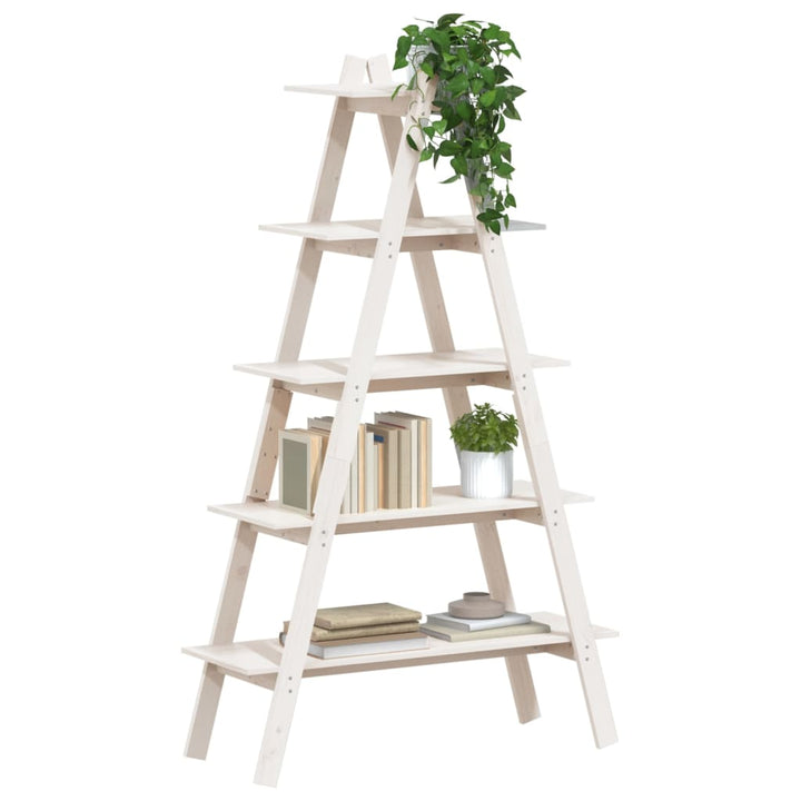 A-formet reol med 5 hylder 110x40x180,5 cm massivt fyrretræ