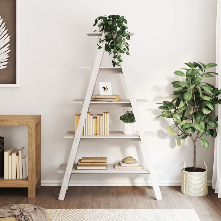 A-formet reol med 5 hylder 110x40x180,5 cm massivt fyrretræ