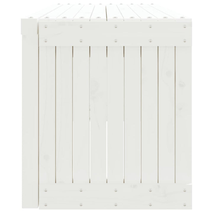 havebænk 212,5x40,5x45 cm udvideligt design massivt fyr hvid