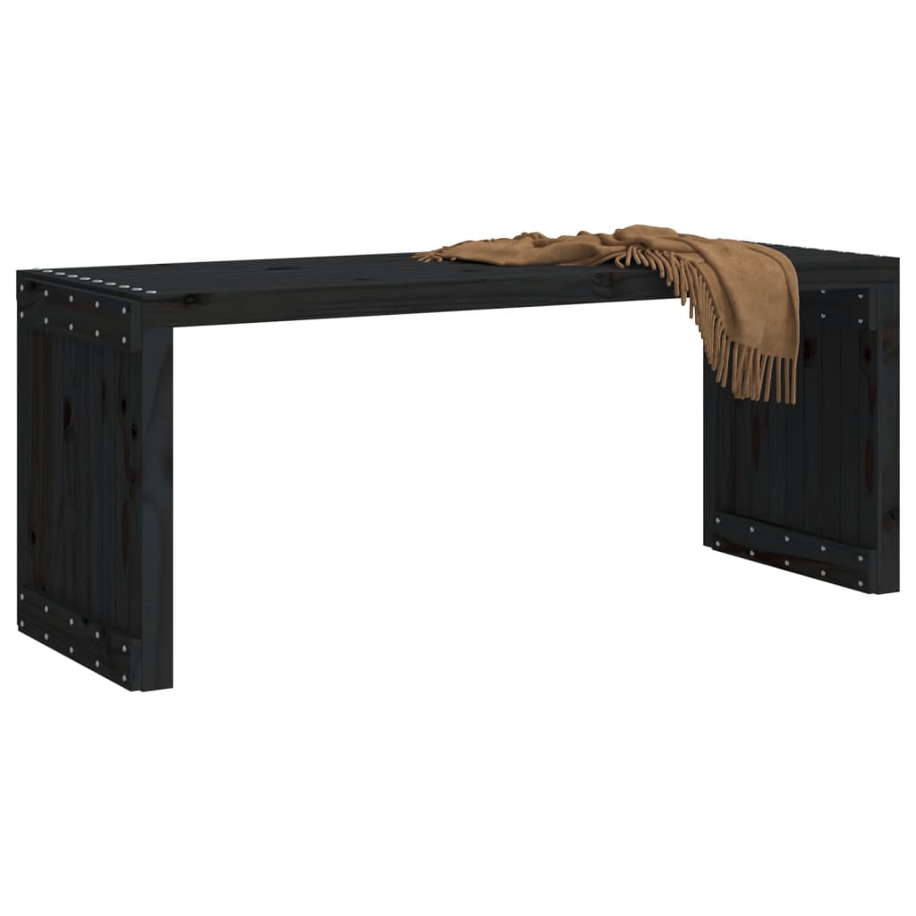 havebænk 212,5x40,5x45 cm udvideligt design massivt fyr sort