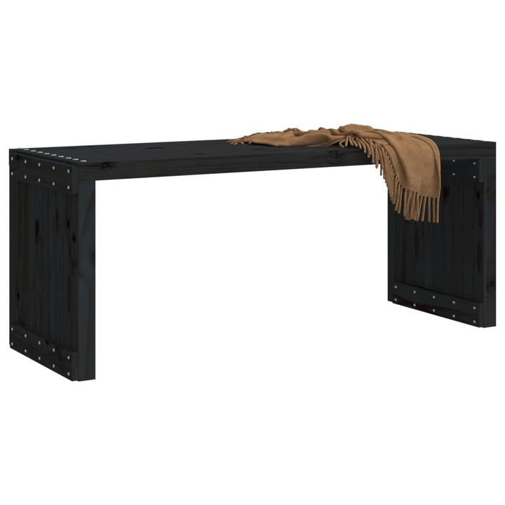 havebænk 212,5x40,5x45 cm udvideligt design massivt fyr sort
